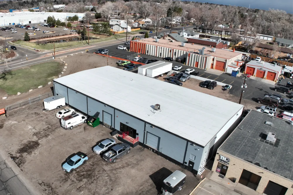 Exterior view of fully leased industrial warehouse sold in Lakewood, CO