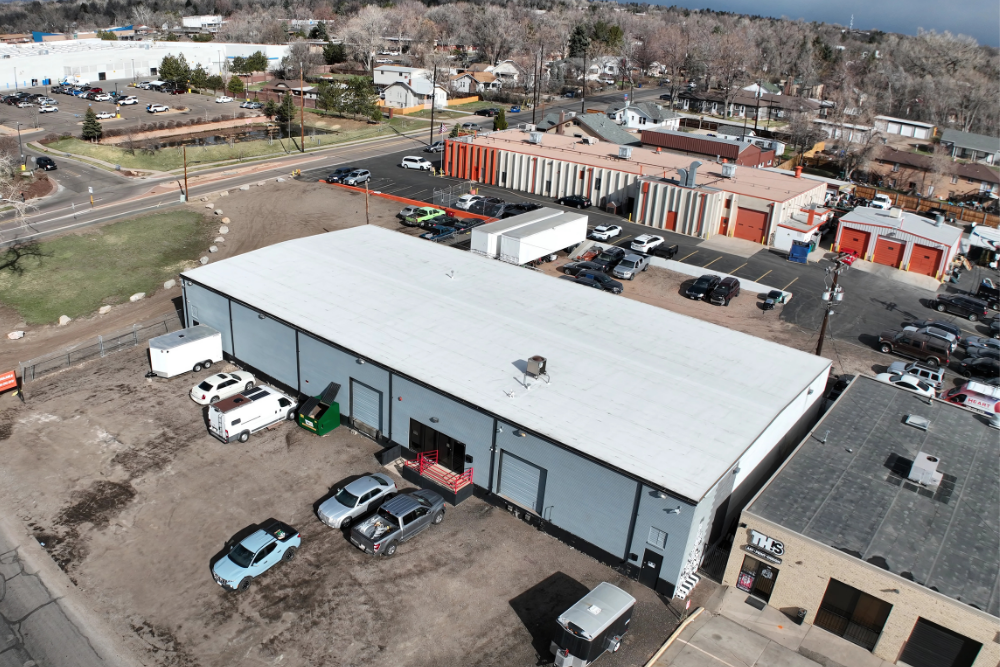 Exterior view of fully leased industrial warehouse sold in Lakewood, CO