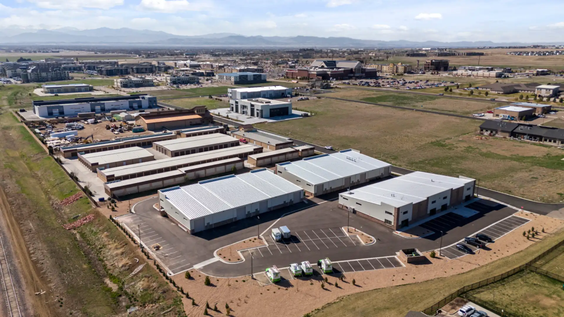 a aerial view of a large industrial area